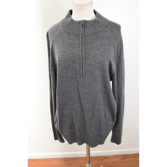 Smartwool Sweater Mens Large 1/2 Zip Gray Casual Pullover Merino Wool Blend - Picture 1 of 6